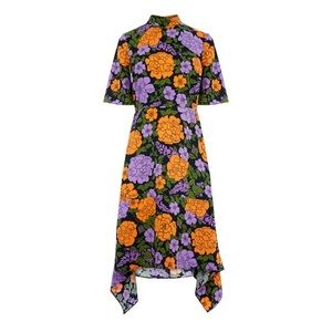 WAREHOUSE MICA CARNATION DRESS OPEN BACK SZ 6